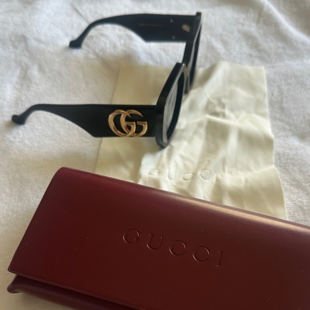 Gucci Black Sunglasses with Gold Accent